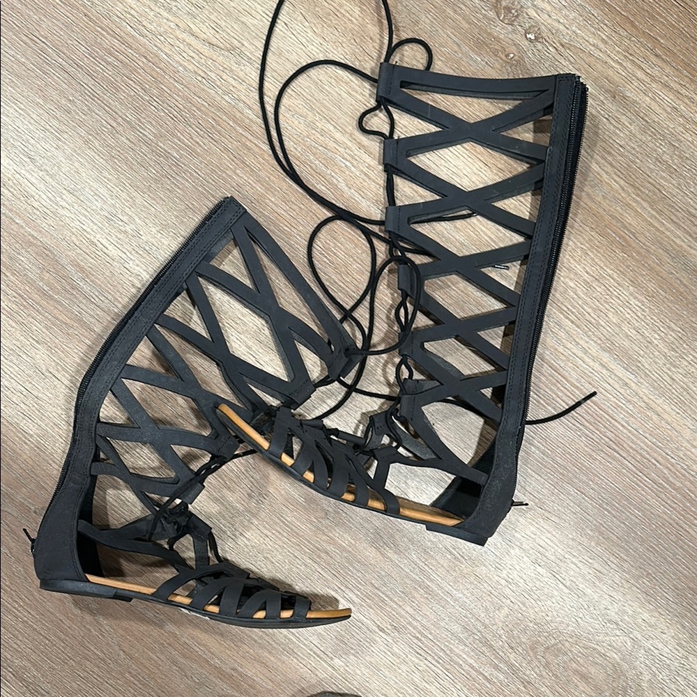 Black Gladiator Sandals
